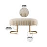 Banco Recamier Puff Glow Veludo Bege 75cm Zahav Estofados:Bege - 3
