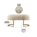 Ver imagem 3 de Banco Recamier Puff Glow Veludo Bege 75cm Zahav Estofados:Bege
