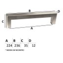 Ver imagem 2 de Puxador IL 816 - Escovado - 224MM