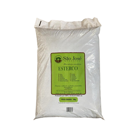Esterco 8kg São José Orgânico Fertilizante Natural Jardim