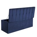 Ver imagem 2 de Caldadeira Baú Recamier Solteiro 100CM Kiara Courino Azul Marinho - D A DECOR