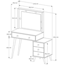 Ver imagem 3 de Penteadeira Escrivaninha Mesa Gaveteiro Mdf Led Camarim Nova:branco com Nature