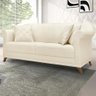 Sofa 3 Lugares Retro Polo 200cm com Almofada Linho Natural Ezz Natural - 9