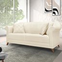 Ver imagem 6 de Sofa 3 Lugares Retro Polo 200cm com Almofada Linho Natural Ezz Natural
