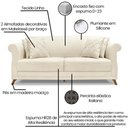 Ver mais imagens de Sofa 3 Lugares Retro Polo 200cm com Almofada Linho Natural Ezz Natural