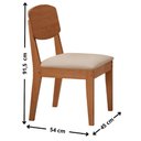 Ver imagem 4 de Conjunto Mesa de Jantar 90cm com 4 Cadeiras 100% MDF Multimóveis Crrft-CON053 Madeirado/Creme