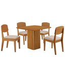 Ver imagem 2 de Conjunto Mesa de Jantar 90cm com 4 Cadeiras 100% MDF Multimóveis Crrft-CON053 Madeirado/Creme