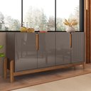 Ver imagem 5 de Jogo De Aparador E Cristaleira Lux Cinza/Cedro