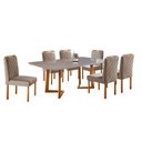 Ver imagem 1 de Conjunto Sala de Jantar 6 Lugares Mesa Veneza 1.80m Madeira Maciça Mesa e Cadeiras Móveis Mundial
