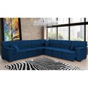 Ver imagem 2 de Sofá Magno 3.77x3.97m de Canto, Retrátil e Reclinável - Azul