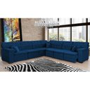 Ver imagem 5 de Sofá Magno 3.77x3.97m de Canto, Retrátil e Reclinável - Azul