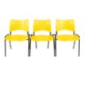 Kit com 3 Cadeiras Iso Turim Plastica Igreja Recepção Escola Amarela Popmov Kit 3 Cadeira Iso - 1