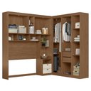 Ver imagem 5 de Guarda Roupa Casal Modulado 140cm com Espelho Vincenzo Jatobá/Areia S01 - Mpozenato