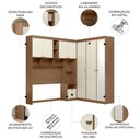 Ver imagem 3 de Guarda Roupa Casal Modulado 140cm com Espelho Vincenzo Jatobá/Areia S01 - Mpozenato
