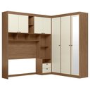 Ver imagem 2 de Guarda Roupa Casal Modulado 140cm com Espelho Vincenzo Jatobá/Areia S01 - Mpozenato
