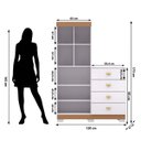 Ver imagem 4 de Cômoda Guarda-roupa 4 Gavetas 2 Portas Cristal Branco/camarim - Vila Rica
