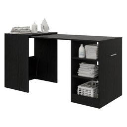 Armário Lavanderia / Mesa Dobrável Ibiza Multimóveis Preto - 2