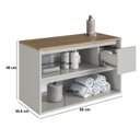 Ver imagem 4 de Balcão Gabinete de Banheiro Suspenso 80cm com 2 Portas e 1 Gaveta Belarus Bege/Arenas