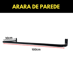 Arara P/ Roupas 1 Metro Aço Reforçado Moderno Cabideiro Suporte Alta Resistência Durabilidade - 3