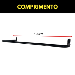 Arara P/ Roupas 1 Metro Aço Reforçado Moderno Cabideiro Suporte Alta Resistência Durabilidade - 4