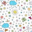 Ver imagem 1 de Papel de Parede Decorativo Baby Desenhos Rabiscados Cute Coloridos 3,0m
