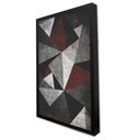 Ver imagem 2 de Quadro Decorativo Caixa Geométrico Vermelho, Cinza e Preto  Tacolado Moldura Caixa 3cm Preta com Vid