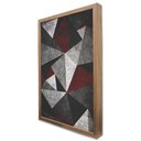 Ver imagem 3 de Quadro Decorativo Caixa Geométrico Vermelho, Cinza e Preto  Tacolado Moldura Caixa 3cm Preta com Vid
