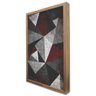 Quadro Decorativo Caixa Geométrico Vermelho, Cinza e Preto  Tacolado Moldura Caixa 3cm Preta com Vid - 3