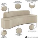 Ver imagem 3 de Sofá 4 Lugares para Sala de Estar Living 230cm Koane D06 Facto Pérola - Mpozenato