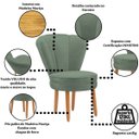 Ver imagem 2 de Conjunto 2 Cadeiras Confortável para Mesa de Jantar Decor Cozinha Tecido Veludo