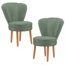 Ver imagem 1 de Conjunto 2 Cadeiras Confortável para Mesa de Jantar Decor Cozinha Tecido Veludo