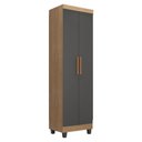 Ver imagem 2 de Guarda Roupa Casal Porto 8 Portas e Armário Multiuso Lite Nature Cinza - Móveis Leão
