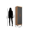 Ver imagem 6 de Guarda Roupa Casal Porto 8 Portas e Armário Multiuso Lite Nature Cinza - Móveis Leão