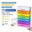 Ver mais imagens de Porta Comprimidos Semanal 4X Dia Torre Caixa de Medicamentos Capsulas Suplementos 28 Divisorias Orga