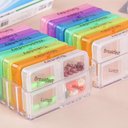 Ver imagem 4 de Porta Comprimidos Semanal 4X Dia Torre Caixa de Medicamentos Capsulas Suplementos 28 Divisorias Orga