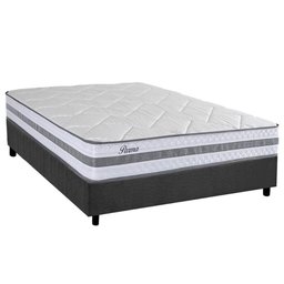 Cama Box Casal: Colchão Molas Ensacadas Herval Parma + Base Crc Suede Gray (138x188) - 1