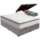 Ver imagem 1 de Cama Box Baú Cinza e Colchão Amsterdã Molas Ensacadas Queen Probel