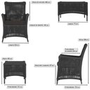 Ver imagem 6 de 4 Poltronas e 1 Mesa Igapó Alumínio Preta Corda Náutica E9 Preto