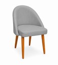 Ver imagem 4 de Cadeira Lua Estofada Moderna Sala de Jantar Suede Cinza