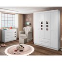 Ver imagem 2 de Quarto Infantil 3 Peças Poltrona Amamentação Cecilia Sintético Bege/branco - Phoenix