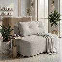 Ver imagem 1 de Poltrona Modular Cielo 80cm Recepção Loja Sala de Estar Bouclê Cinza Claro - Montanari'S Decor