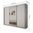 Ver imagem 4 de Guarda Roupa Casal 100% MDF 3 Portas de Correr 6 Gavetas com Espelho e Cabideiros 241,2x218cm Branco