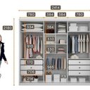 Ver imagem 6 de Guarda Roupa Casal 100% MDF 3 Portas de Correr 6 Gavetas com Espelho e Cabideiros 241,2x218cm Branco