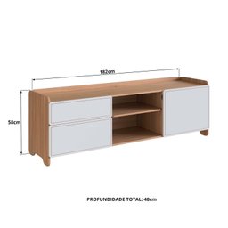 Rack para Tv 75 Polegadas 100% Mdf 58x182cm Flea - 3