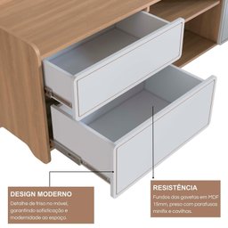 Rack para Tv 75 Polegadas 100% Mdf 58x182cm Flea - 5