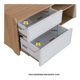 Rack para Tv 75 Polegadas 100% Mdf 58x182cm Flea - 11