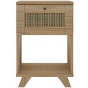 Ver imagem 2 de Mesa de Cabeceira para Quarto 43cm 1 Gaveta 3D Tessaro A05 Carvalho - Lyam Decor