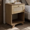 Ver imagem 4 de Mesa de Cabeceira para Quarto 43cm 1 Gaveta 3D Tessaro A05 Carvalho - Lyam Decor