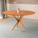 Ver imagem 7 de Conjunto de Sala de Jantar Mesa 120 cm com 4 Cadeiras Ava Marrom/Bege