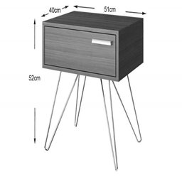 Mesa de Cabeceira 881 Branco - 1 Gaveta com Pés Cromados - Carraro - 3